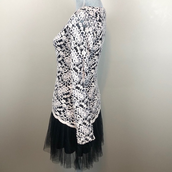 A'reve Black & Cream Floral Embroidered Whimsigoth Fairy Whimsy Dress Size Small - Picture 4 of 9